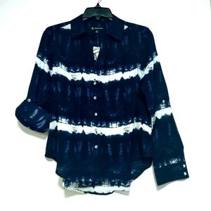 INC tie-dye long sleeve blouse PM Pet/Pet
